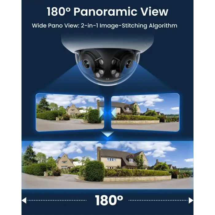 REOLINK Duo 3V PoE, 16MP UHD Çift Lensli PoE Güvenlik Kamerası, 180 Derece