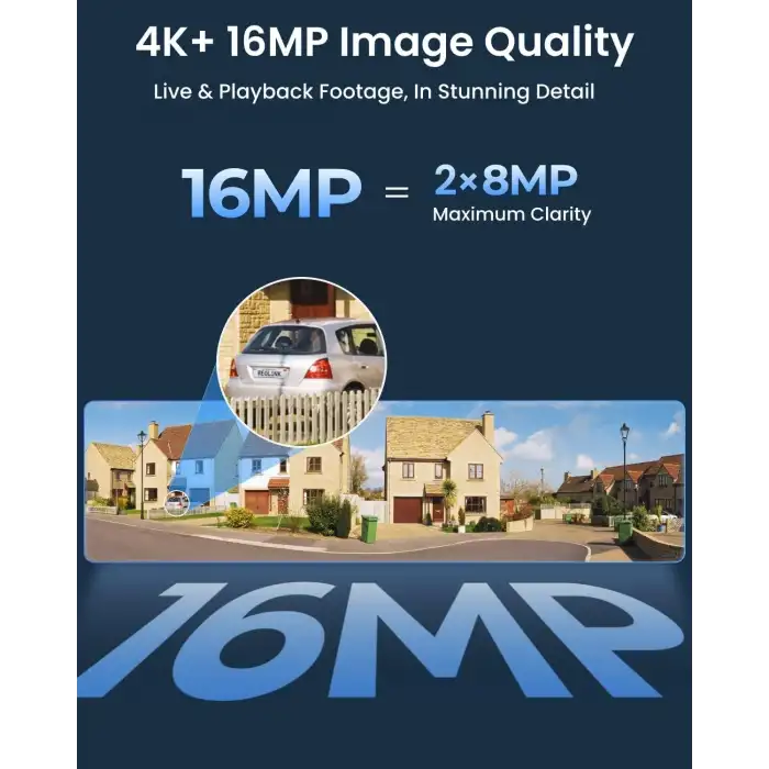 REOLINK Duo 3V PoE, 16MP UHD Çift Lensli PoE Güvenlik Kamerası, 180 Derece