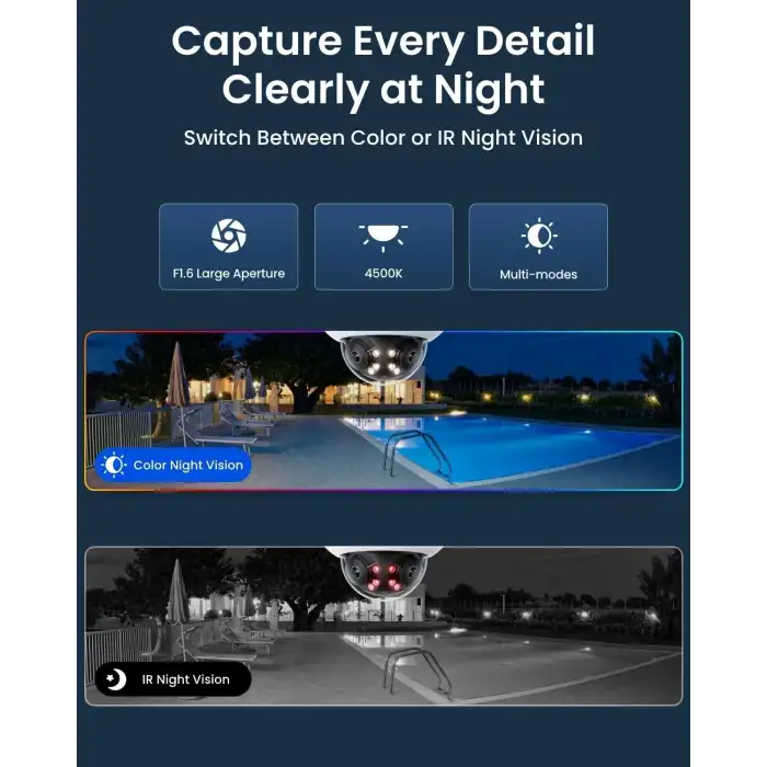 REOLINK Duo 3V PoE, 16MP UHD Çift Lensli PoE Güvenlik Kamerası, 180 Derece
