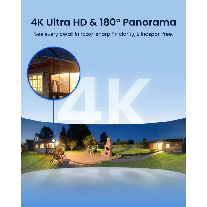 Reolink Elite Floodlight WiFi, 4K 8MP - 180 Derece Panoramik Kablolu Projektör Kamera