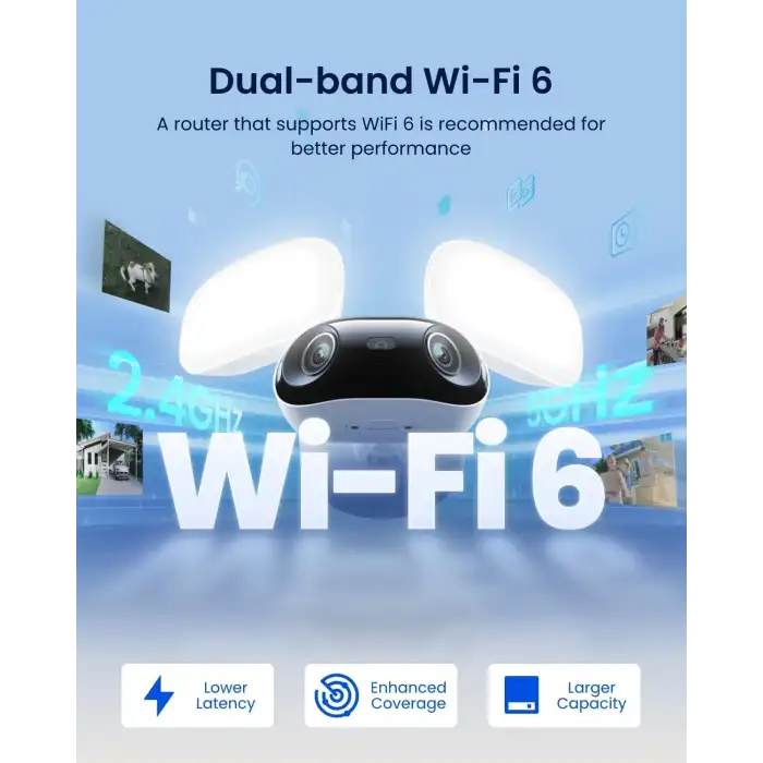 Reolink Elite Floodlight WiFi, 4K 8MP - 180 Derece Panoramik Kablolu Projektör Kamera