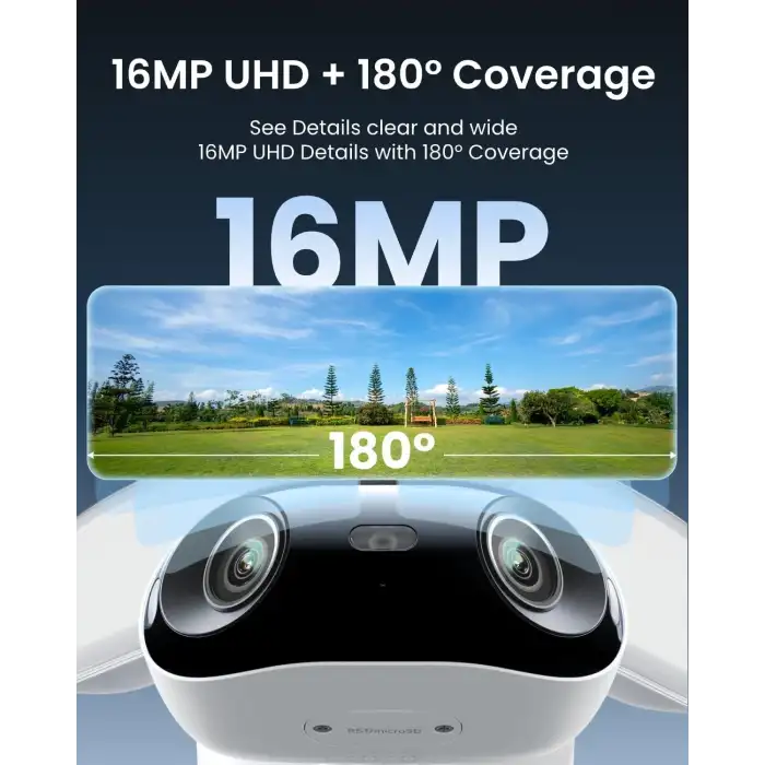 REOLINK Elite Pro Floodlight PoE, 16MP Çift Lensli PoE Güvenlik Kamerası, 180 Derece Görüş Açısı