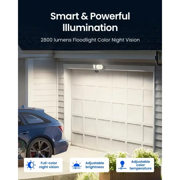 REOLINK Elite Pro Floodlight PoE, 16MP Çift Lensli PoE Güvenlik Kamerası, 180 Derece Görüş Açısı