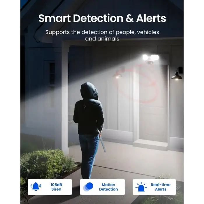 REOLINK Elite Pro Floodlight PoE, 16MP Çift Lensli PoE Güvenlik Kamerası, 180 Derece Görüş Açısı