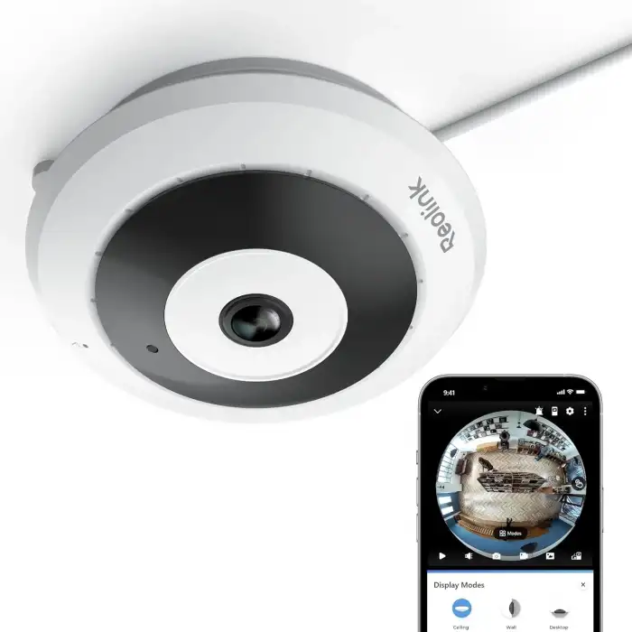 Reolink Fisheye WiFi Kamerası, 2K+ 6MP - 360 Panorama, Kablosuz Kamera - Beyaz