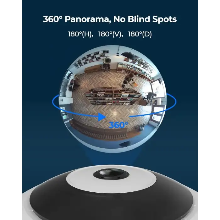Reolink Fisheye WiFi Kamerası, 2K+ 6MP - 360 Panorama, Kablosuz Kamera - Beyaz