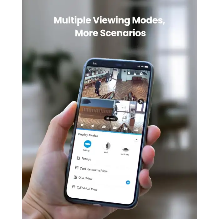 Reolink Fisheye WiFi Kamerası, 2K+ 6MP - 360 Panorama, Kablosuz Kamera - Beyaz