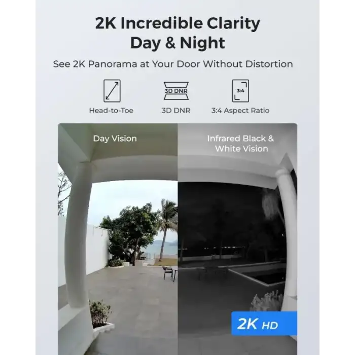 REOLINK Kapı Zili WiFi Kamera - Kablolu 5MP Dış Mekan Video Kapı Zili