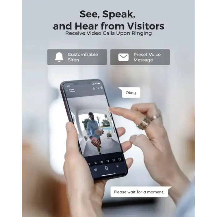 REOLINK Kapı Zili WiFi Kamera - Kablolu 5MP Dış Mekan Video Kapı Zili