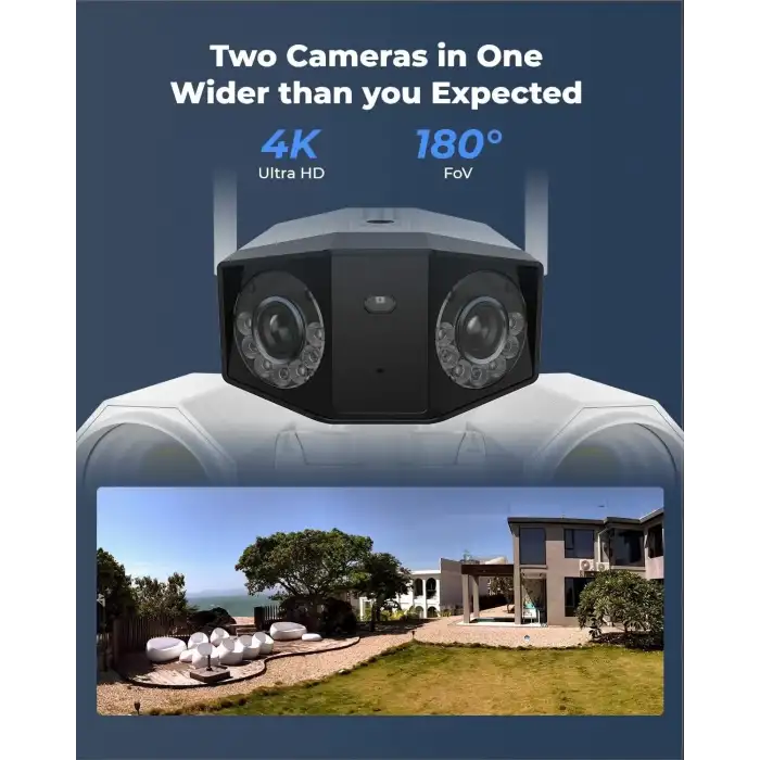 REOLINK Projektör Kamerası, 4K Çift Lensli Kablolu WiFi Güvenlik Kamerası