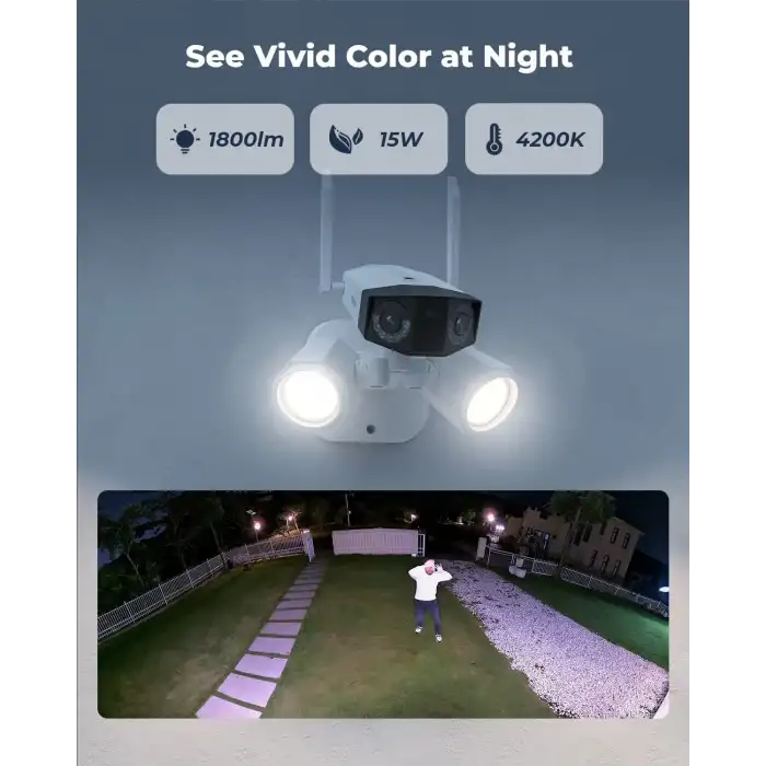 REOLINK Projektör Kamerası, 4K Çift Lensli Kablolu WiFi Güvenlik Kamerası