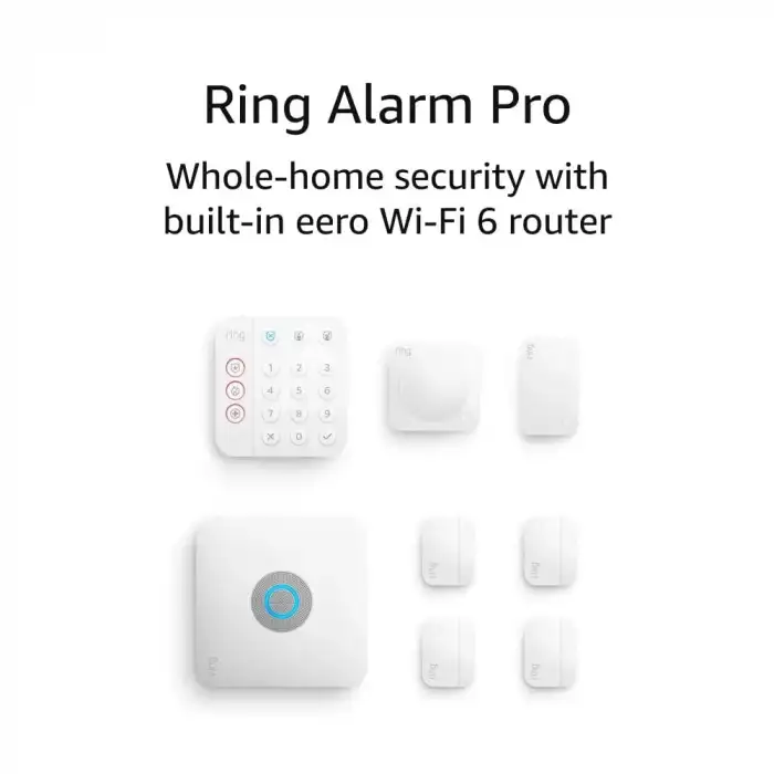 Ring Alarm Pro 8 Parçalı Kit - Dahili Eero Wi-Fi 6 Yönlendirici