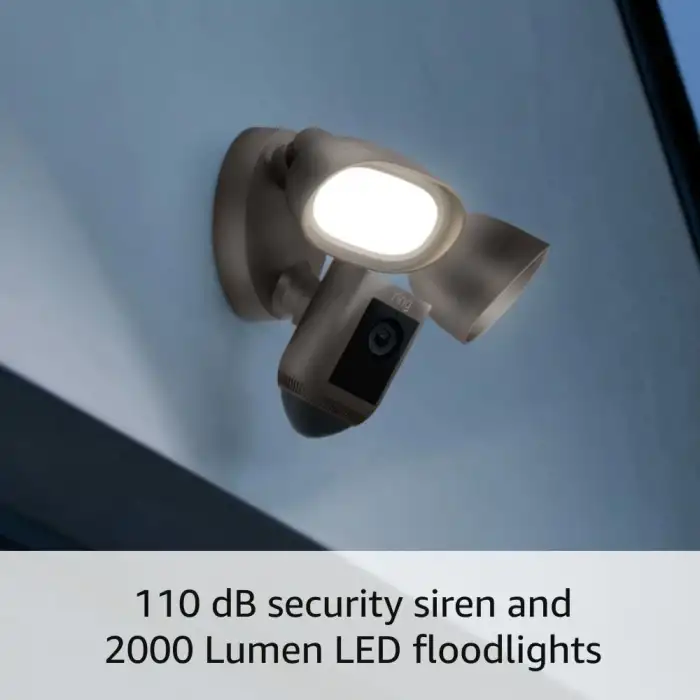 Ring Floodlight Cam Wired Pro Kuş Bakışı ve 3D Hareket Algılama, Bronz