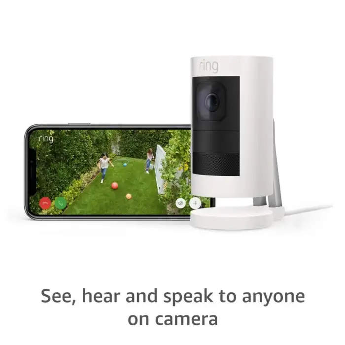 Ring Stick Up Cam Elite, İç/Dış Mekan Güçlü HD Güvenlik Kamerası - Beyaz