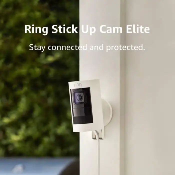 Ring Stick Up Cam Elite, İç/Dış Mekan Güçlü HD Güvenlik Kamerası - Beyaz