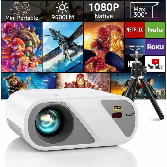 Roconia Projektör, Tripodlu Full HD 1080P Video Projektörü