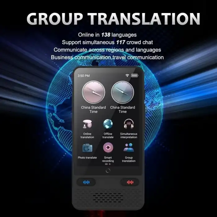 Rodxegu Çift Yönlü Dil Tercümanı, 138 Dil Destekler - Taşınabilir Anında Tercüman
