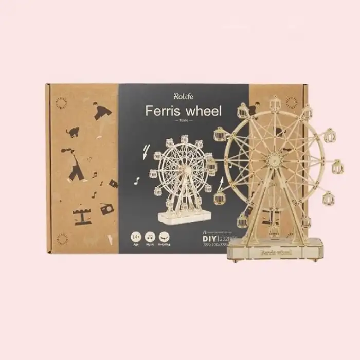 Rolife 3D Ahşap Yapboz Mekanik DIY El Sanatları Setleri - Dönme Dolap