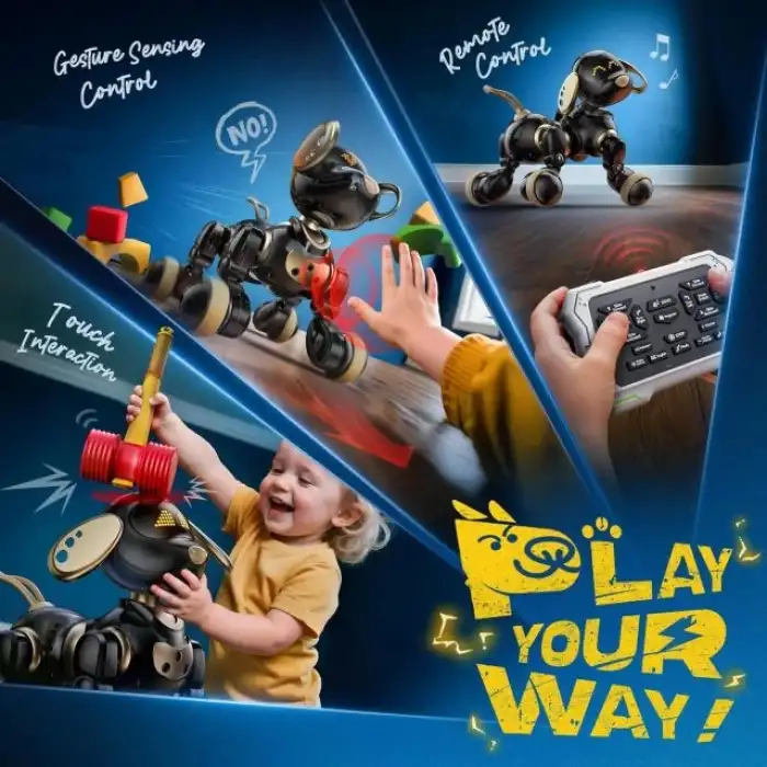 Ruko 18011 Robot Köpek Oyuncağı - Siyah & Gold