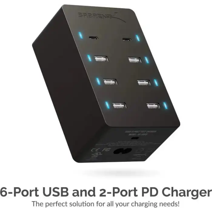 SABRENT 100 Watt Çoklu Bağlantı Noktalı USB Hızlı Şarj Cihazı (AX-ADPD)