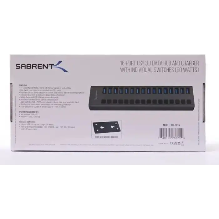 SABRENT Çok Bağlantı Noktalı USB 3.0 ve Şarj Hub (HB-U930)