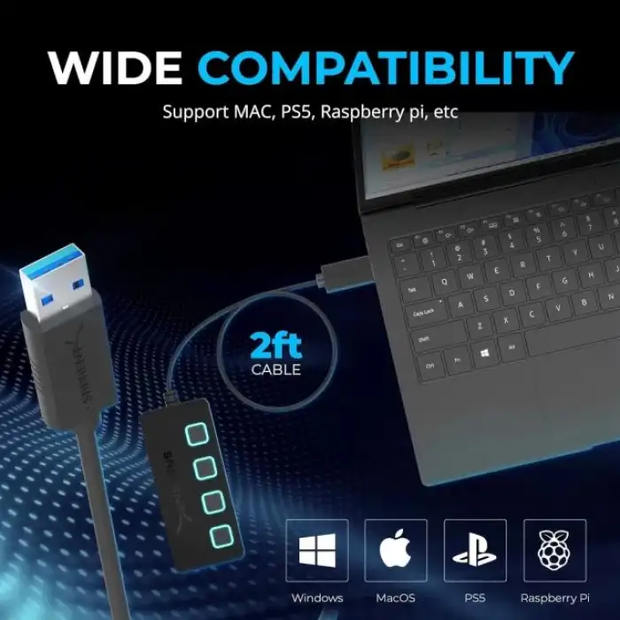 SABRENT Çok Bağlantı Noktalı USB 3.0 ve Şarj Hub (HB-U930)