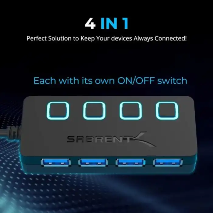 SABRENT Çok Bağlantı Noktalı USB 3.0 ve Şarj Hub (HB-U930)