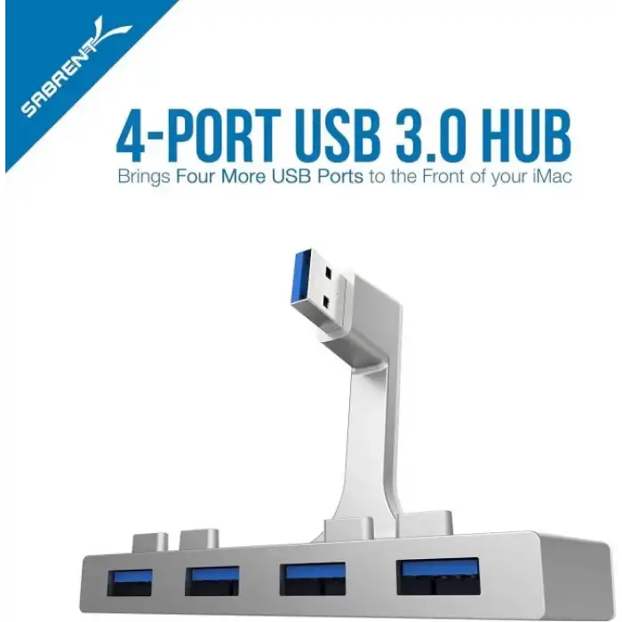 SABRENT İnce Tek Gövdeli 4 Bağlantı Noktalı USB 3.0 Hub (HB-IMCU)