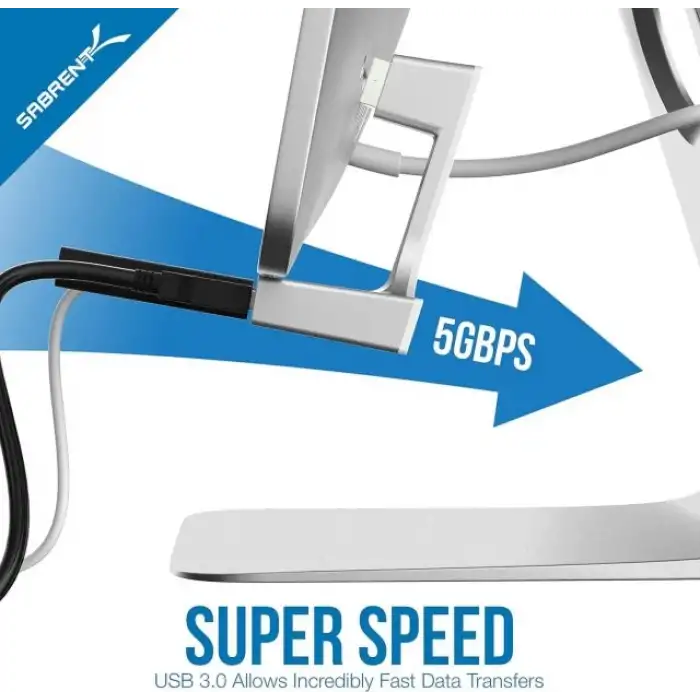 SABRENT İnce Tek Gövdeli 4 Bağlantı Noktalı USB 3.0 Hub (HB-IMCU)