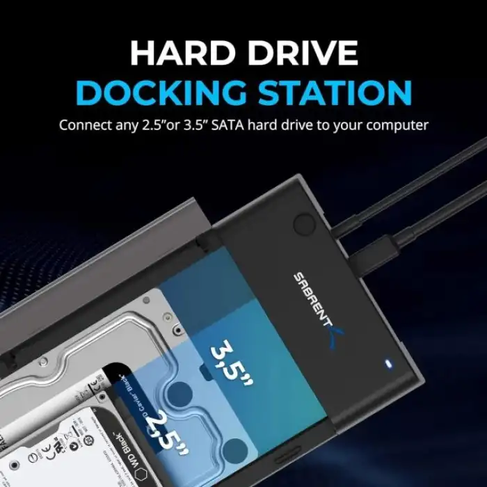 SABRENT USB 3.0 - SATA Harici Sabit Sürücü Lay-Flat Bağlantı İstasyonu