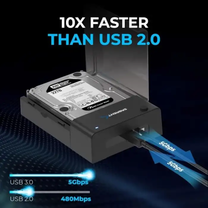 SABRENT USB 3.0 - SATA Harici Sabit Sürücü Lay-Flat Bağlantı İstasyonu