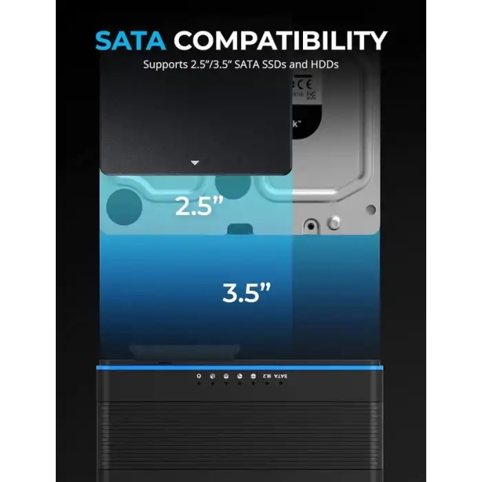 SABRENT USB 3.2 Type C M.2 PCIe NVMe + 2,5/3,5 İnç SSD ve HDD Dönüştürücü [DS-UCMH]