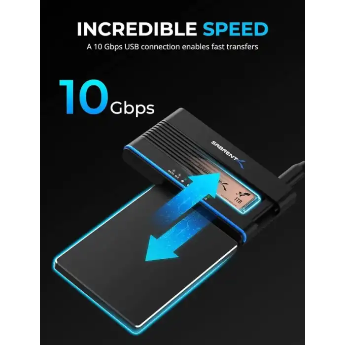 SABRENT USB 3.2 Type C M.2 PCIe NVMe + 2,5/3,5 İnç SSD ve HDD Dönüştürücü [DS-UCMH]