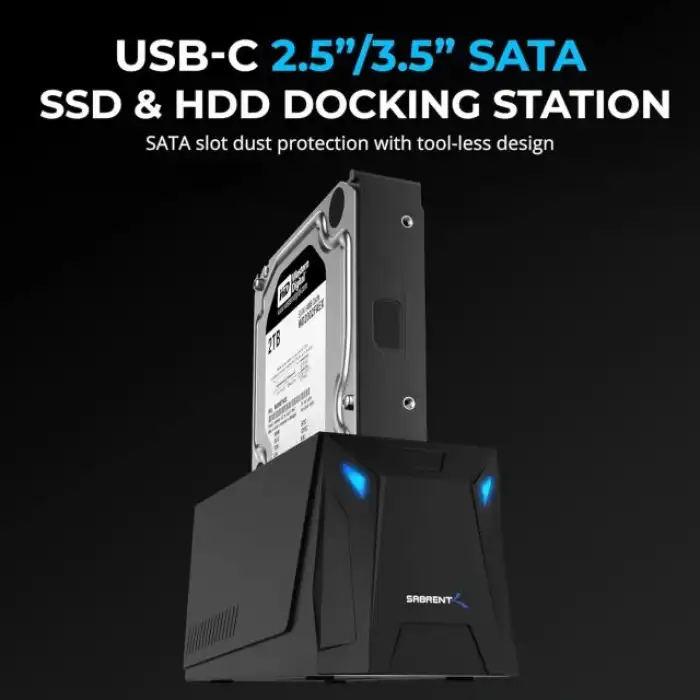 SABRENT USB C Bağlantı İstasyonu ve SSD ve HDD Çevrimdışı Klonlama (DS-UNHC)