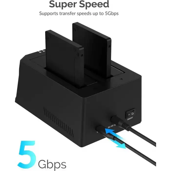 SABRENT USB C Bağlantı İstasyonu ve SSD ve HDD Çevrimdışı Klonlama (DS-UNHC)