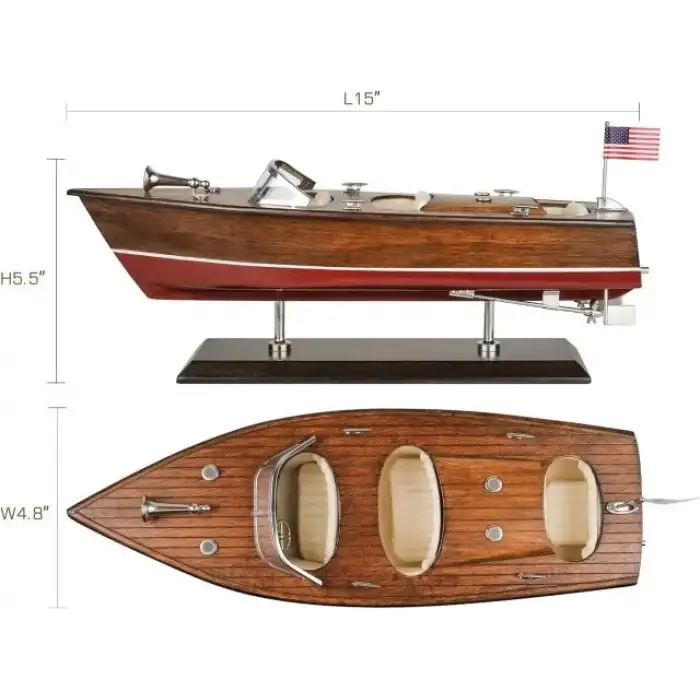 SAILINGSTORY Ahşap Tekne Riva Aquarama Sürat Teknesi 1/20 Ölçekli