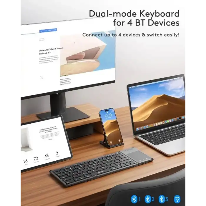 Samsers Dokunmatik Yüzeyli Katlanabilir Bluetooth Klavye