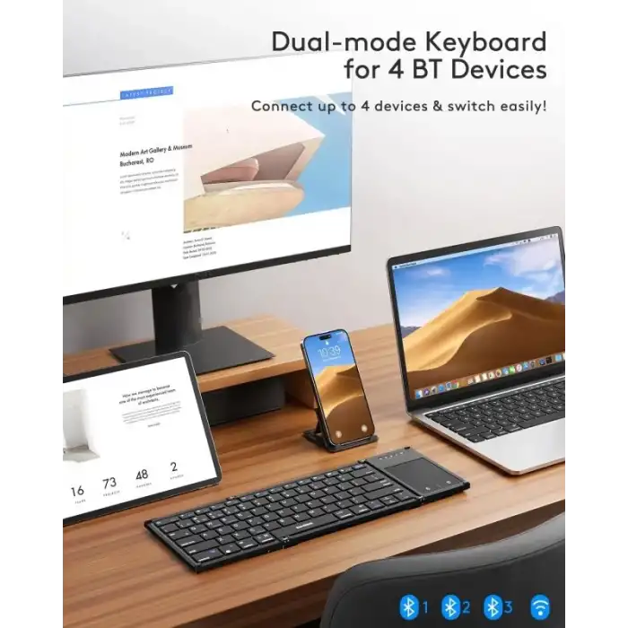 Samsers Dokunmatik Yüzeyli Katlanabilir Bluetooth Klavye