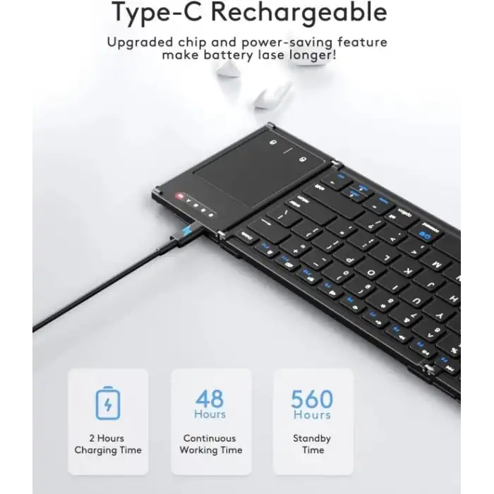 Samsers Dokunmatik Yüzeyli Katlanabilir Bluetooth Klavye