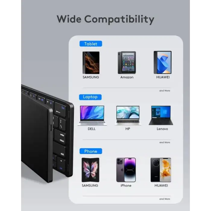 Samsers Katlanabilir Bluetooth Klavye (Stand Tutuculu)