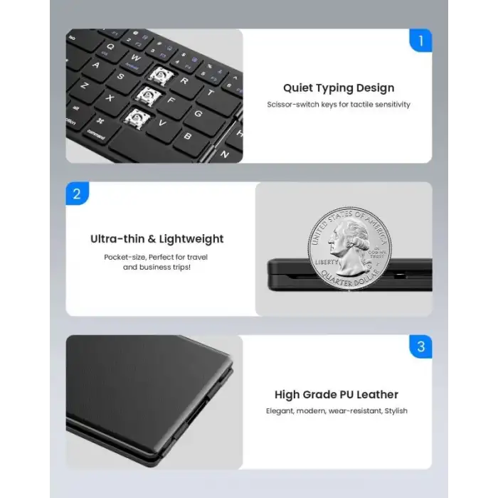 Samsers Katlanabilir Bluetooth Klavye (Stand Tutuculu)