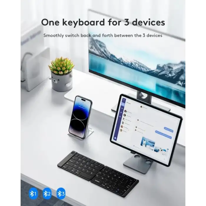 Samsers Katlanabilir Bluetooth Klavye (Stand Tutuculu)