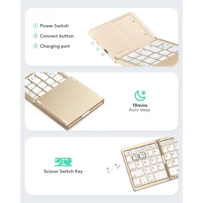 Samsers Touchpadli Katlanabilir Bluetooth Klavye