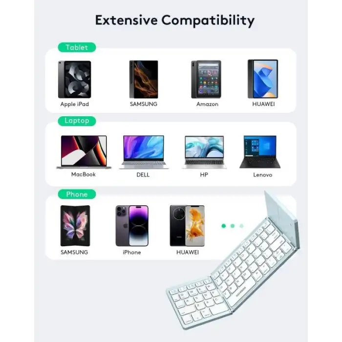 Samsers Touchpadli Katlanabilir Bluetooth Klavye