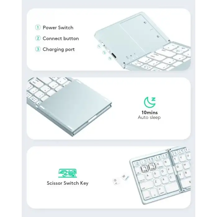 Samsers Touchpadli Katlanabilir Bluetooth Klavye