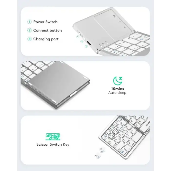 Samsers Touchpadli Katlanabilir Bluetooth Klavye
