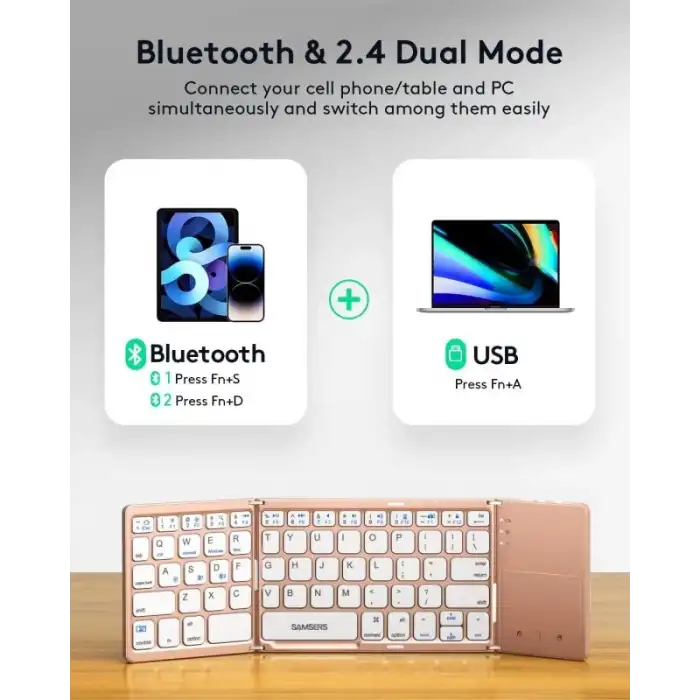 Samsers Touchpadli Katlanabilir Bluetooth Klavye
