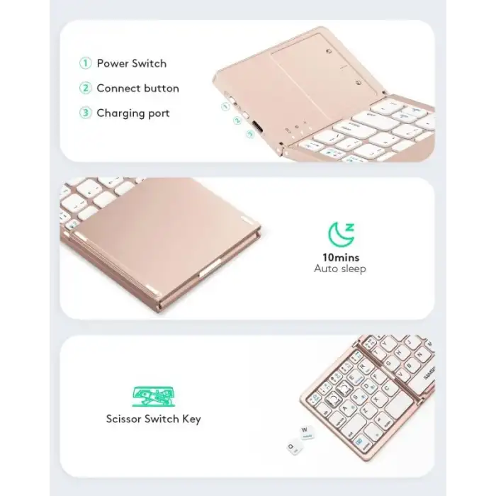 Samsers Touchpadli Katlanabilir Bluetooth Klavye