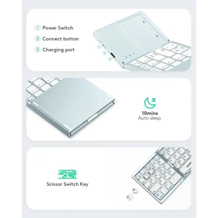 Samsers Touchpadli Katlanabilir Bluetooth Klavye