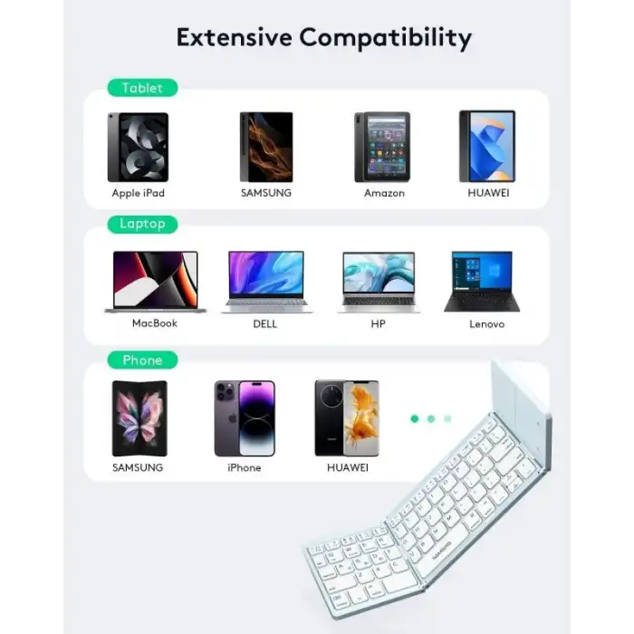 Samsers Touchpadli Katlanabilir Bluetooth Klavye